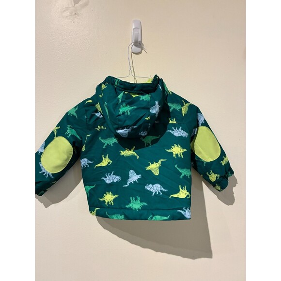 NWOT Cat & Jack Green Dinosaur Puffer Jacket Coat - 18M - Picture 2 of 6